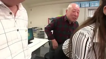 Old man groping in public