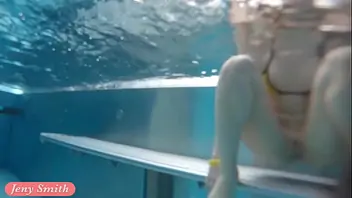 Jeny Smith Bottomless In Spa Naked Underwater Nude Swimming