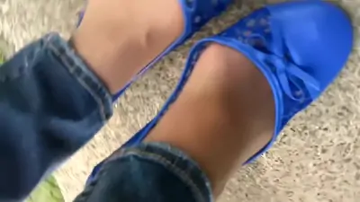 Blue ballet flats