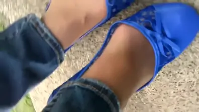Blue ballet flats