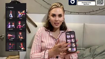 Sexy student 18 plays the role of a horny maid using a dating app