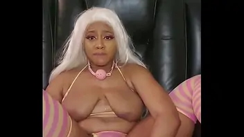 Huge ebony fake tits