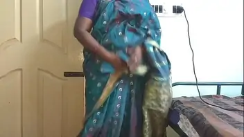 Indian wife changing dress