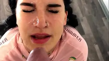 Pumping cum in mouth compilation