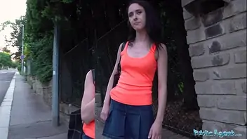 Woman stripping in public